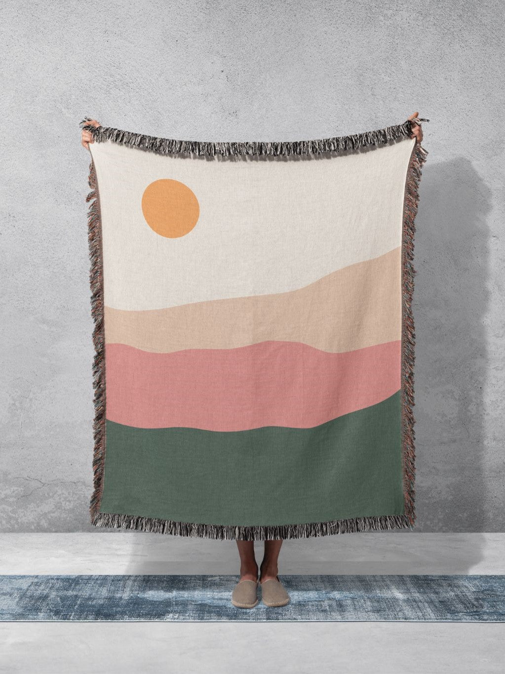 Abstract Landscape Woven Blanket Bring the Beauty of the Outdoors Indoors Oraluna