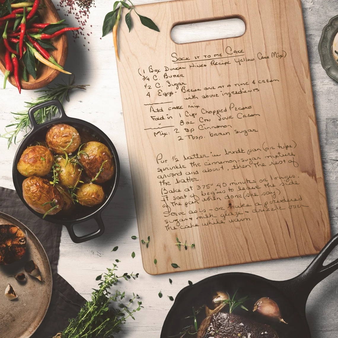 Food Presentation on an Engraved Cutting Board