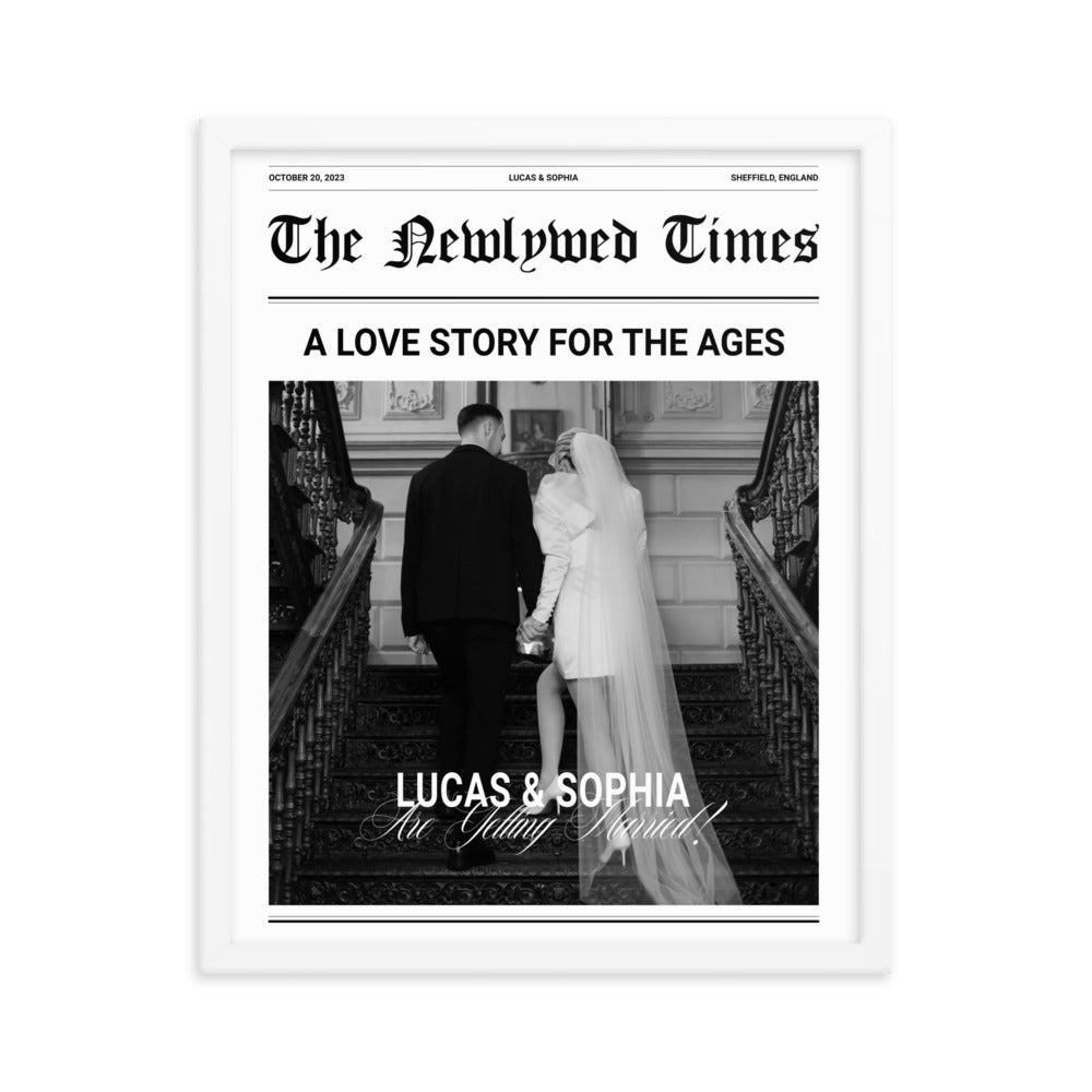 Personalized Wedding Newspaper Print  - Personalized Newlyweds Gift