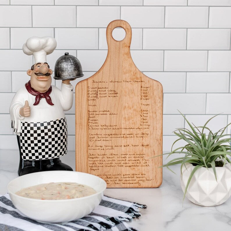 Engraved Recipe Cutting Board With Handle