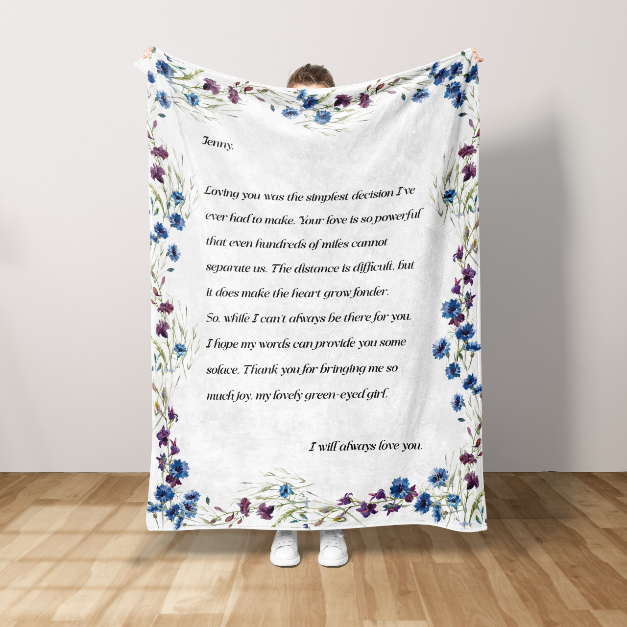 Floral Lover Letter Blanket