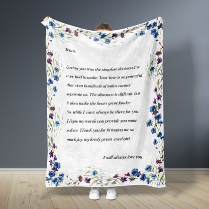 Floral Lover Letter Blanket