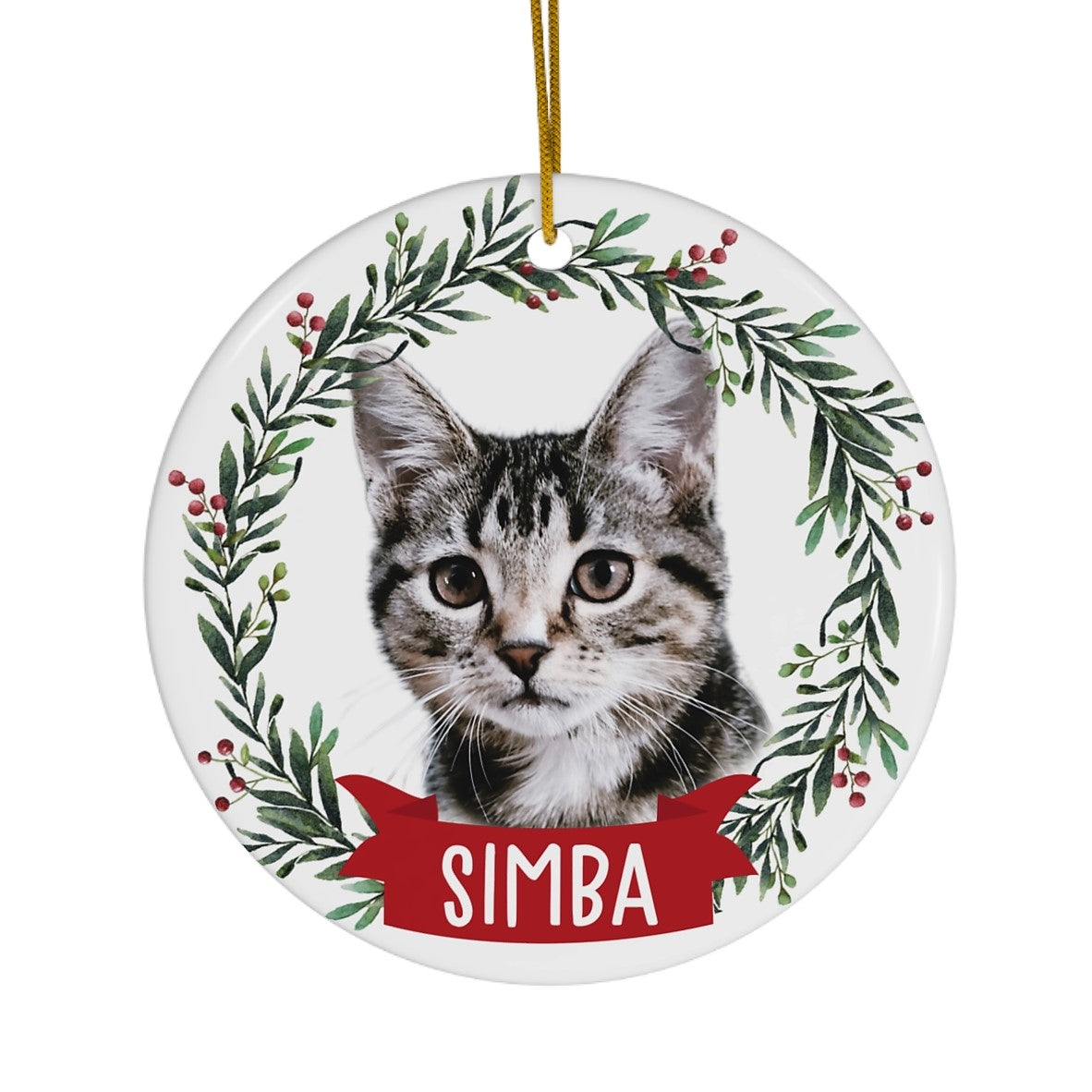 Personalized Ceramic Cat Ornament