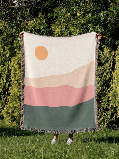Abstract Landscape Woven Blanket