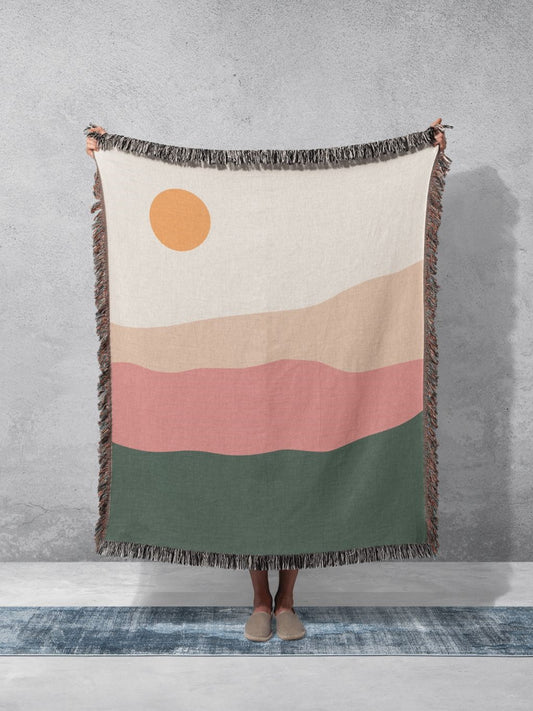 Abstract Landscape Woven Blanket