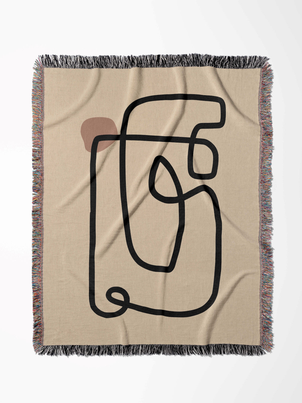 Abstract Line Art Adventure Woven Throw Blanket