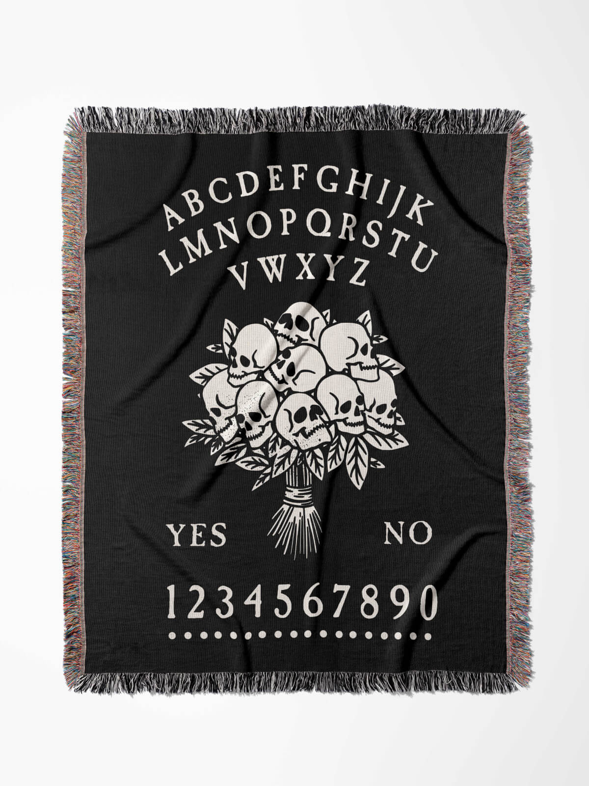 Skeleton Bouquet Ouija Board Woven Blanket