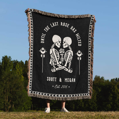 Personalized Skeleton woven blanket