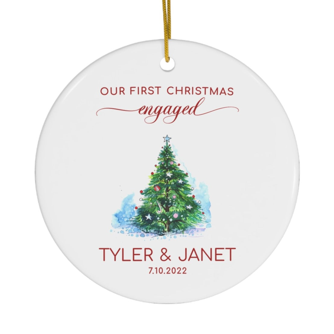 first christmas engaged ornament