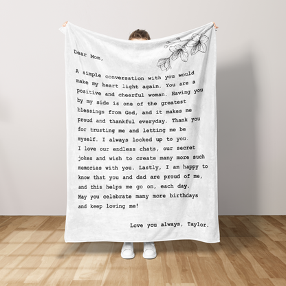 Blanket with a letter on it - Write a letter on a blanket